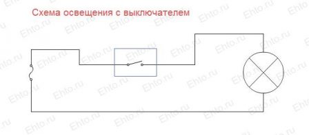 Схема управления освещением одноламповой люстры