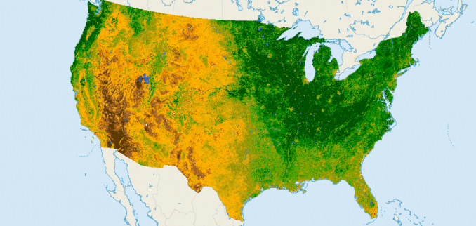 ndvi united states - normalized difference vegetation index