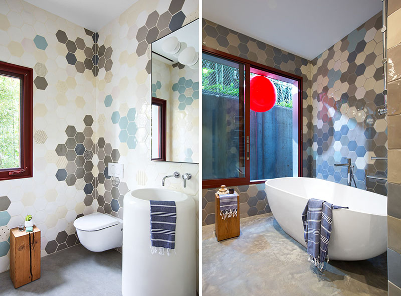 Rough House hexagon tiles