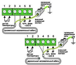 Схема подключения терморегулятора