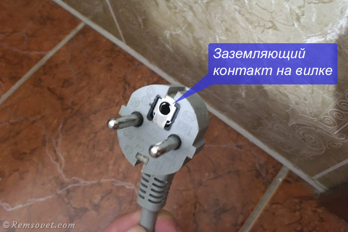 Вилка с заземляющим контактом Вилка с заземляющим контактом
