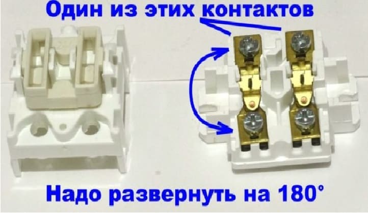 разверните один из контактов
