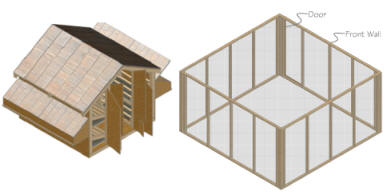 Large chicken coop with run