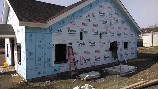 Rigid Foam Board Insulation Over Tyvek House Wrap